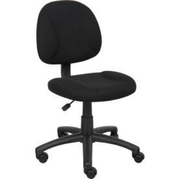 Boss Office Products Boss Deluxe Posture Chair - Fabric - Black B315-BK